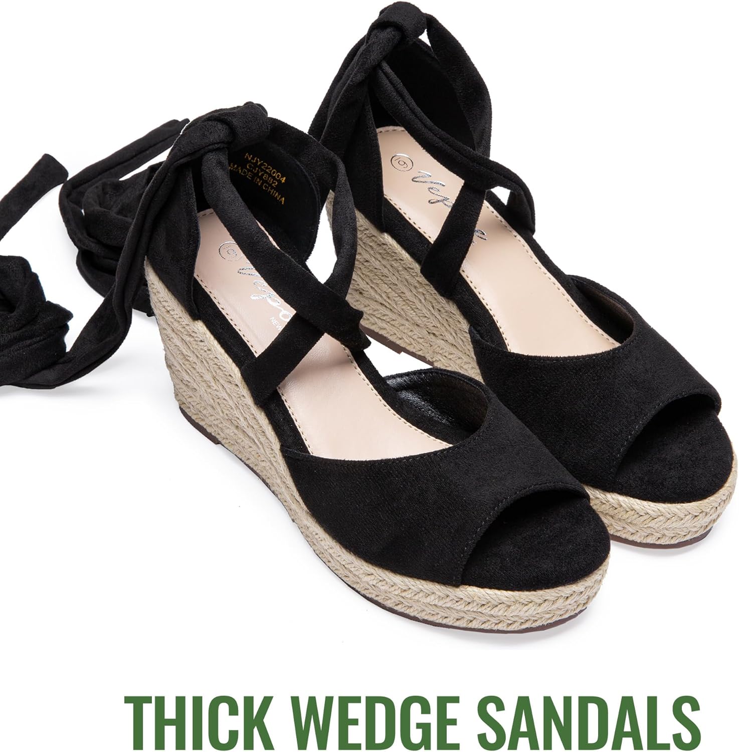 Vepose Women's Platform Wedge Sandals Rome Espadrilles Open Toe High Heel Sandals for Women with Lace-Up - Image 5