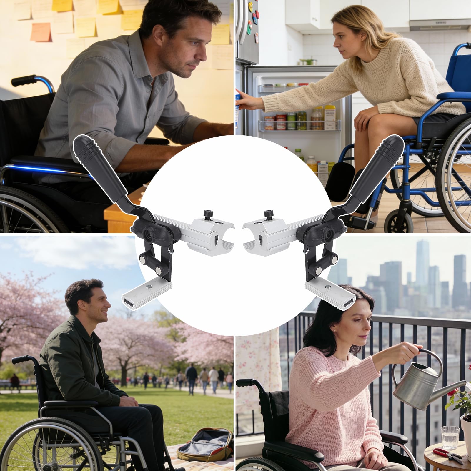 Frein de Stationnement pour Fauteuil Roulant - Pièce de Rechange - Frein à Main - Accessoire pour Fauteuil Roulant (Droite)