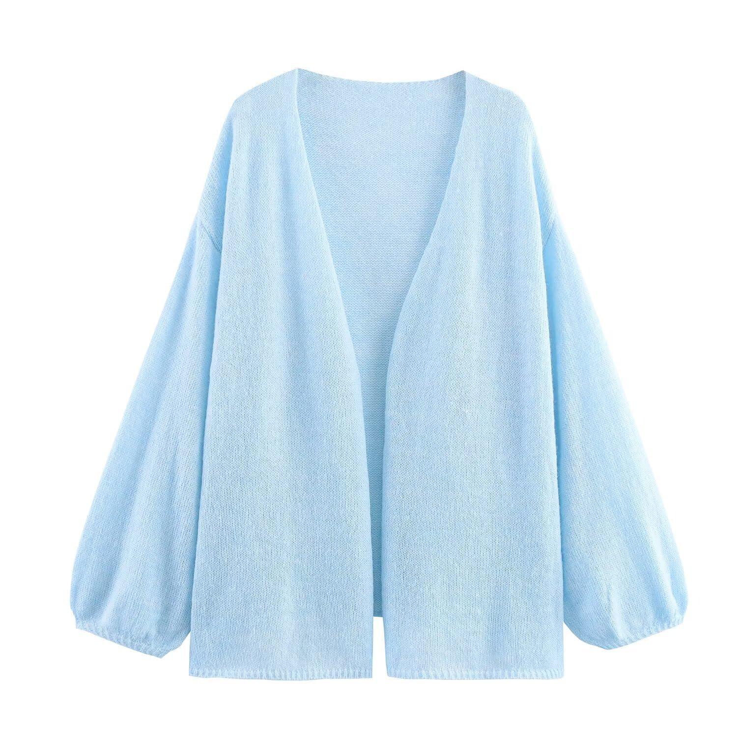fizzoqi Women’s Knitted Cardigan | Solid Color Lightweight Long Sleeve Loose Fit Sweater-picture-27
