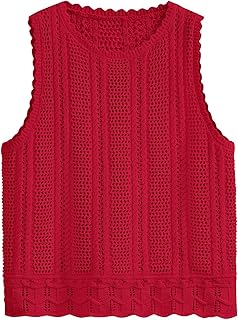 KIRUNDO Crochet Sweater Vest Cover-Up
