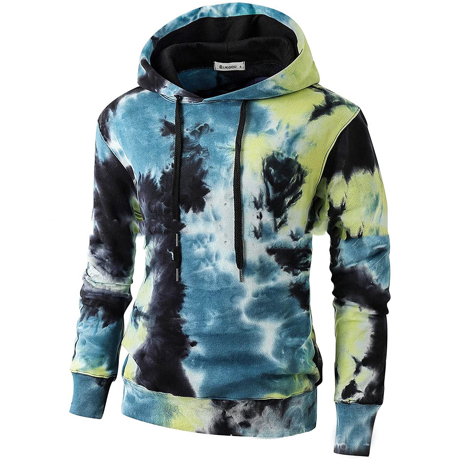 Keepmore Men's # 2 Tie Dye Hoodies Casual 3D Print Hooded Sweatshirt Pullover With Pocket