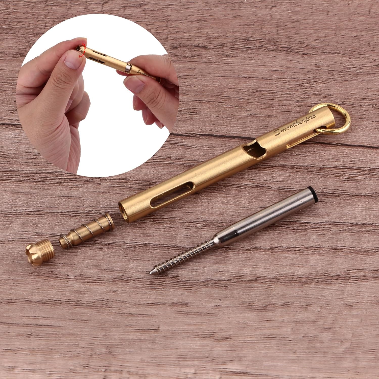 SMOOTHERPRO Solid Brass Ballpoint Pen Mini Lightweight Pen for Pocket Business Signature Color Retro Black (MN01B) - Image 4