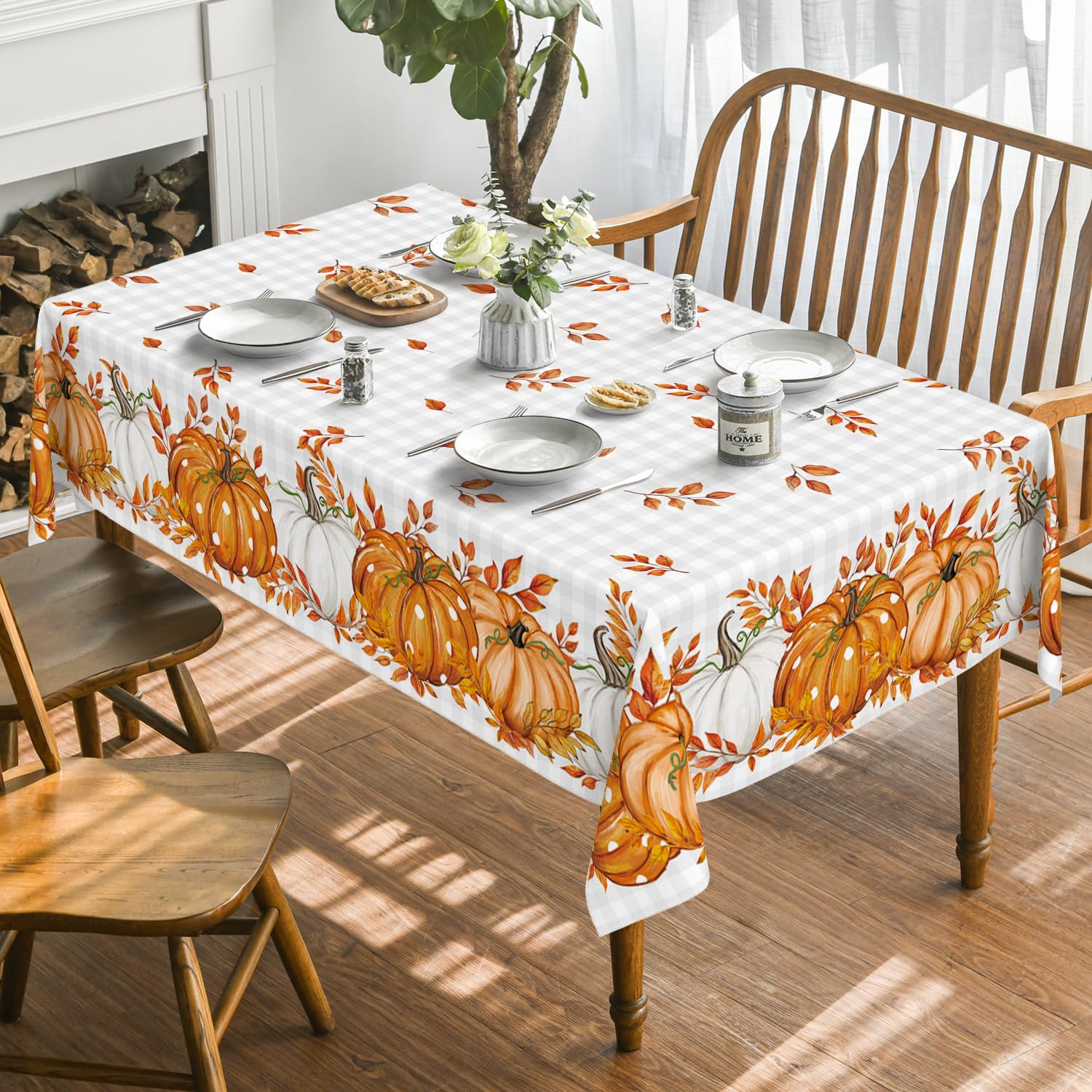 Artoid Mode Lot de 4 torchons de cuisine, 45,7 x 66 cm, motif feuilles d'eucalyptus rose Hello Pumpkin Fall