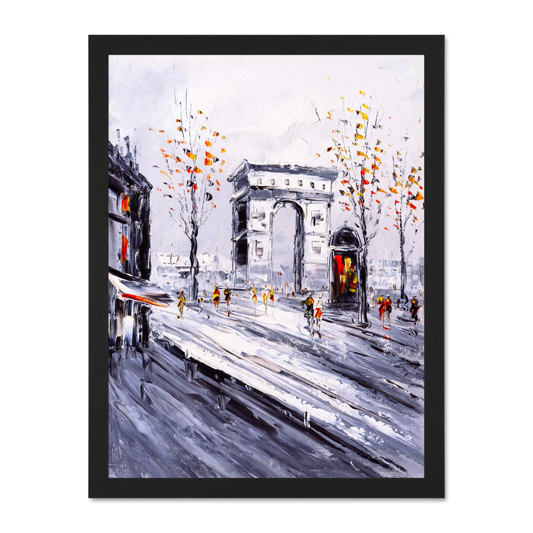 Wee Blue Coo Parisian Cityscape Painting Large Framed Art Print Wall Poster 18x24 inch