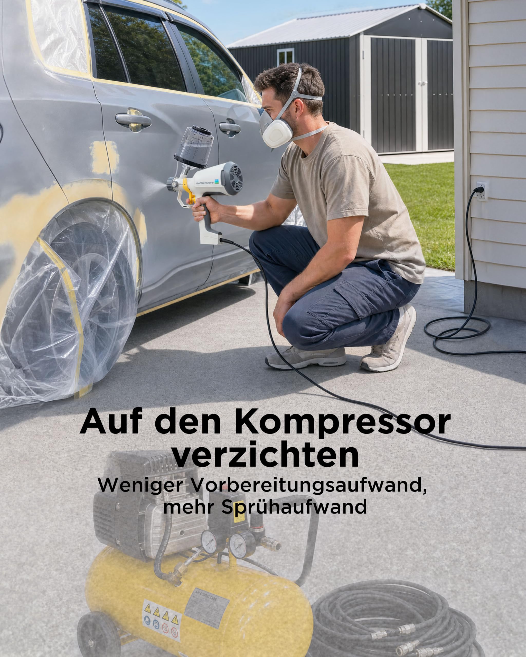 InoKraft Drizzle X Elektrische Sprühpistole für punktuelle Autolackierungen