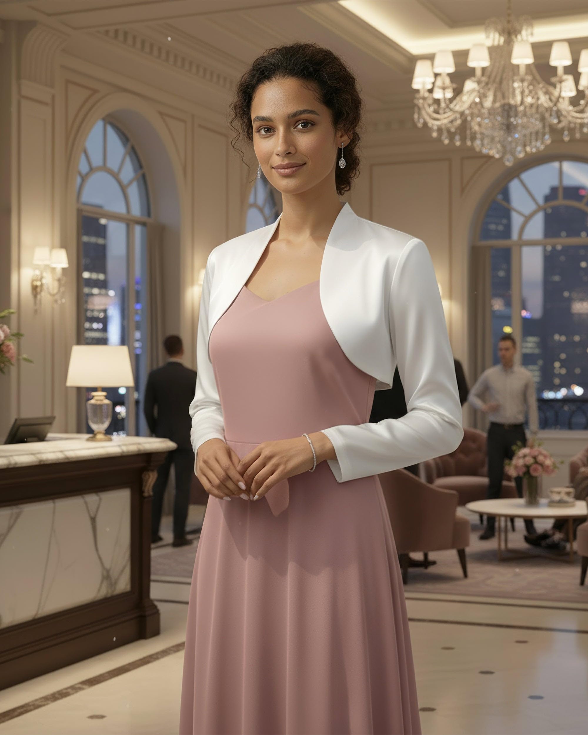 Bolerose Formale Raso a Maniche Lunghe Bolero