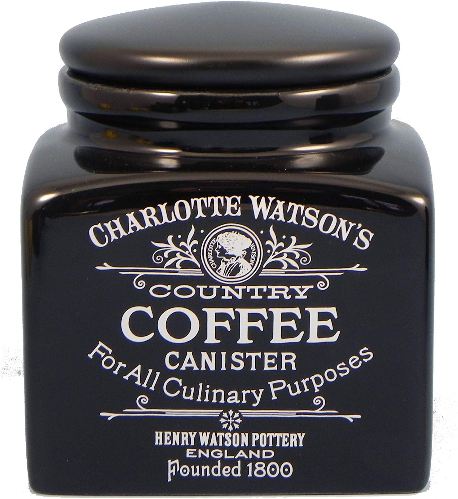 Charlotte Watson Square Small Coffee Canister - Black