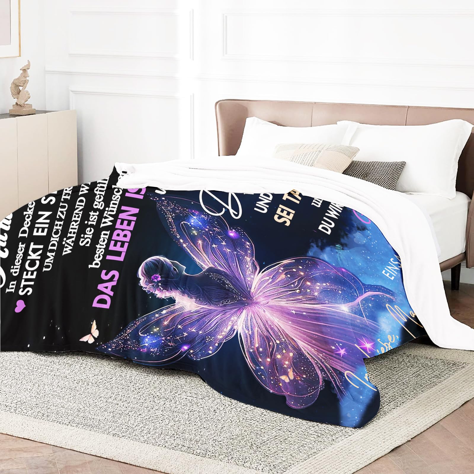 Personalisierte Kuscheldecke Geschenke an Meine Tochter von Mutter, Super Weiche Decke, Decke von Mama zu Tochter Luftpost Decke Positiv Ermutigen Sie Ihre Tochter 150 * 220cm