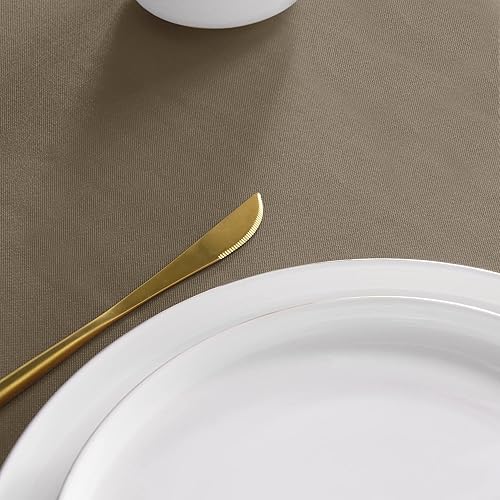 Miniatura 6 de sancua Mantel redondo de 60 pulgadas, resistente al agua, a prueba de derrames, lavable, de poliéster, mantel decorativo para mesa de comedor,