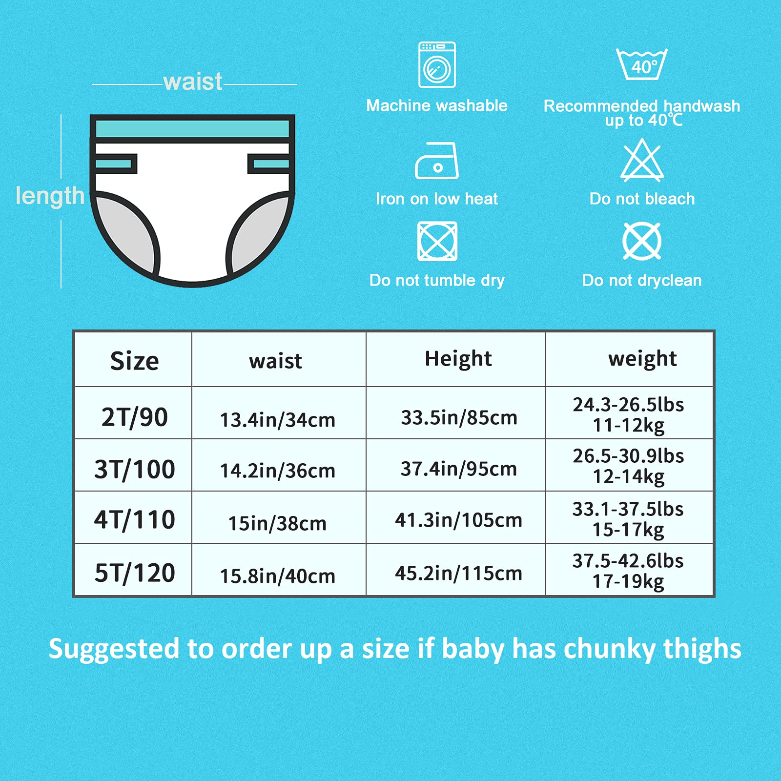 Flyish Töpfchen-Trainingshose Baby Lernwindel Windelhose Wasserdicht Trainer Windelhosen für Baby 1 bis 3 Jahre, 4 Stück, 3 Jahre, Girls - 4