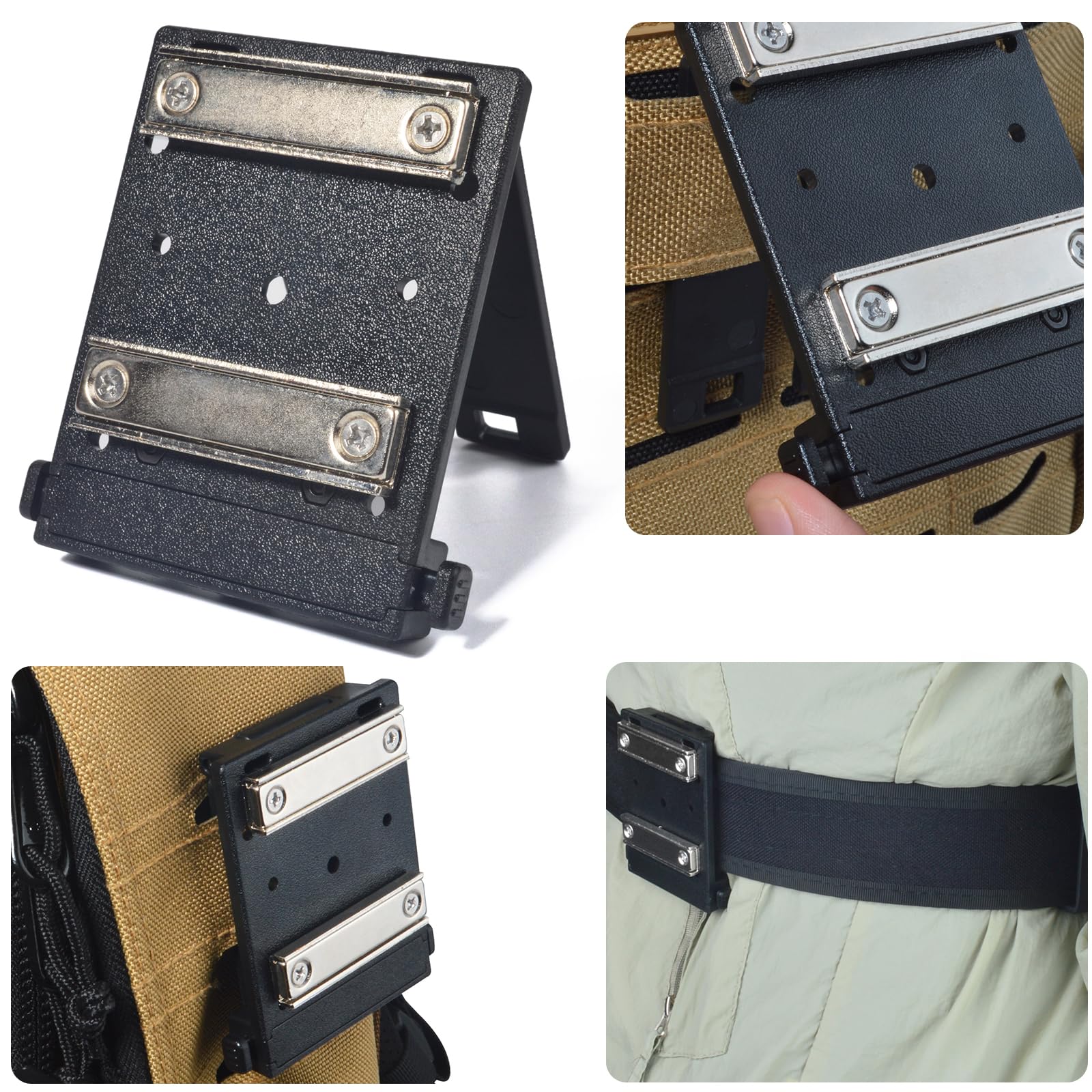 HYS Porte-outils magnétique puissant avec système MOLLE pour marteau, vis, clous, pinces, tournevis, clé, mètre ruban, truelle, foret