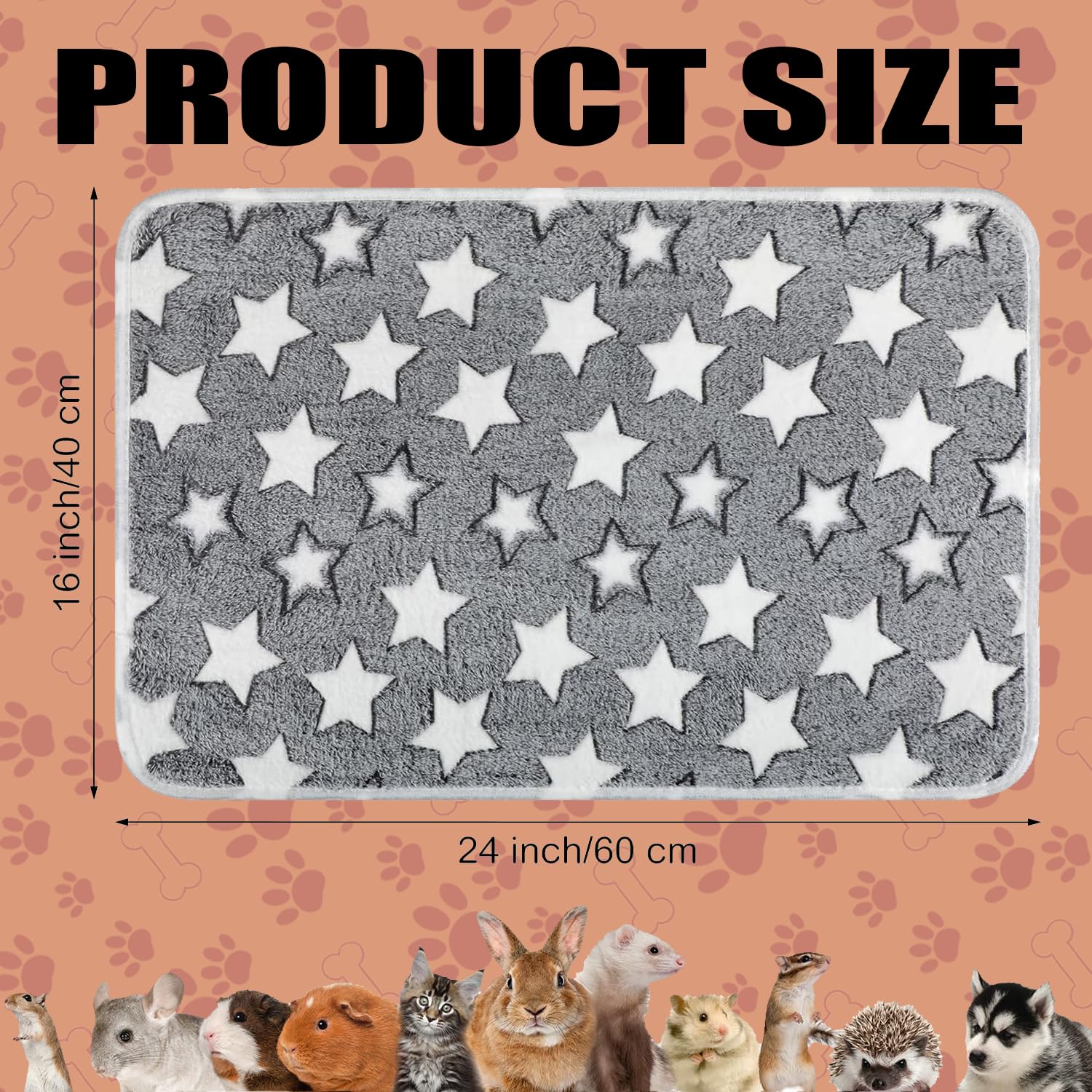 Northogo 3 pieces guinea blankets, fleece blankets for small animals including hamsters, rabbits, chinchillas, hedgehogs - Image 2