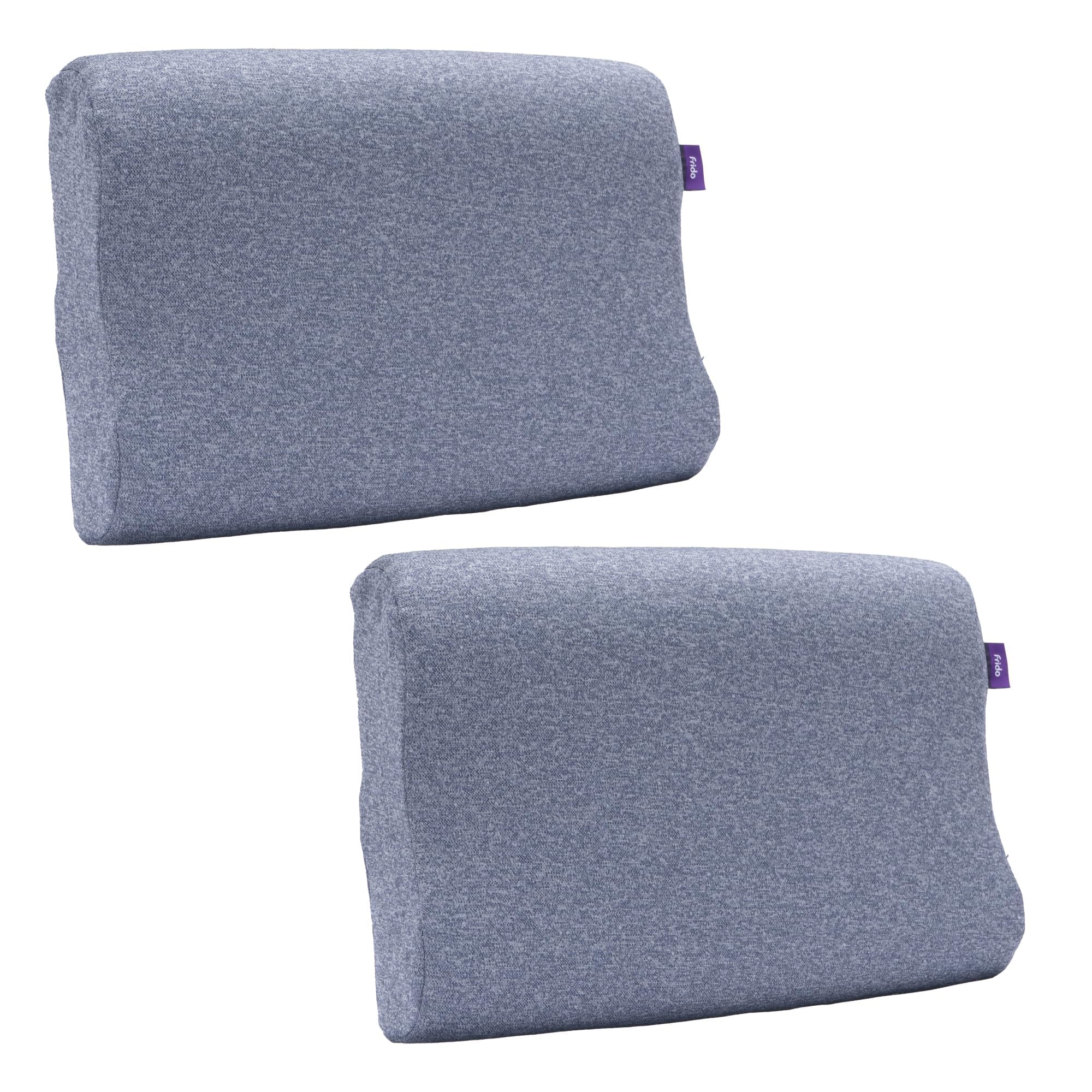 Frido Ultimate Cervical Neck Pillow for Pain Relief Sleep | Improves Posture & Spinal Alignment | Neck Cushion with Ultra Responsive Memory Foam & Skin Friendly Cover | Premium Blue | Pack of 2