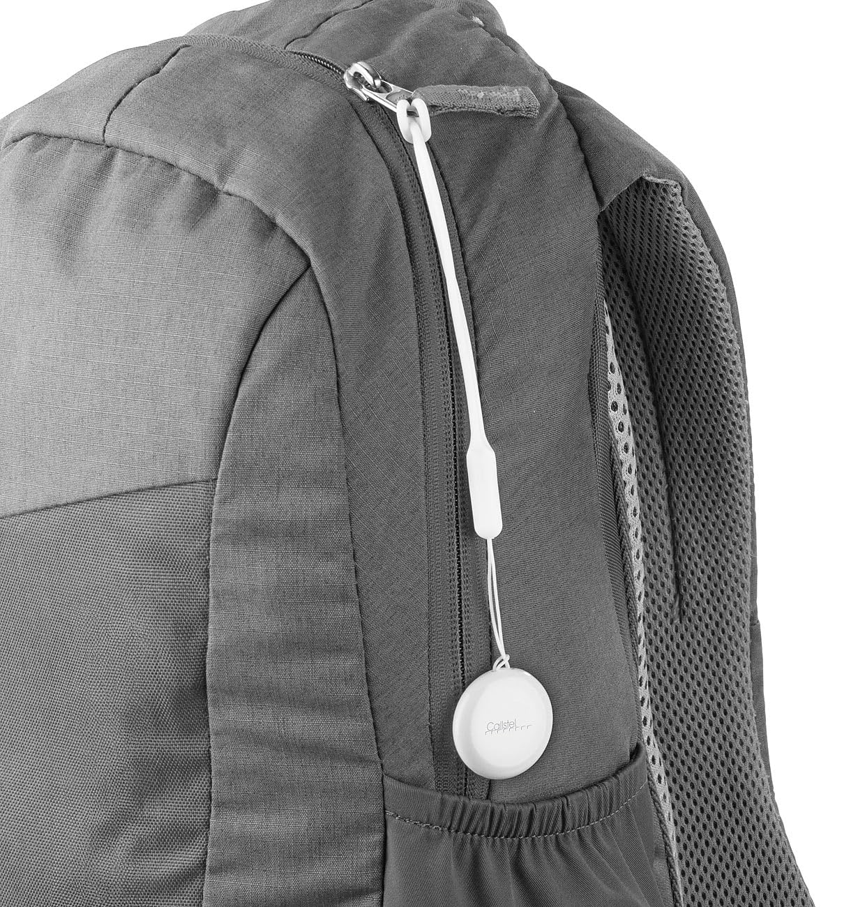 Callstel Schlüsselfinder mit App: 4erSet Schlüssel- & Gegenstandsfinder, Apple-AirTag-komp., MFi, weiß (Rucksackfinder, Tracker, GPS)