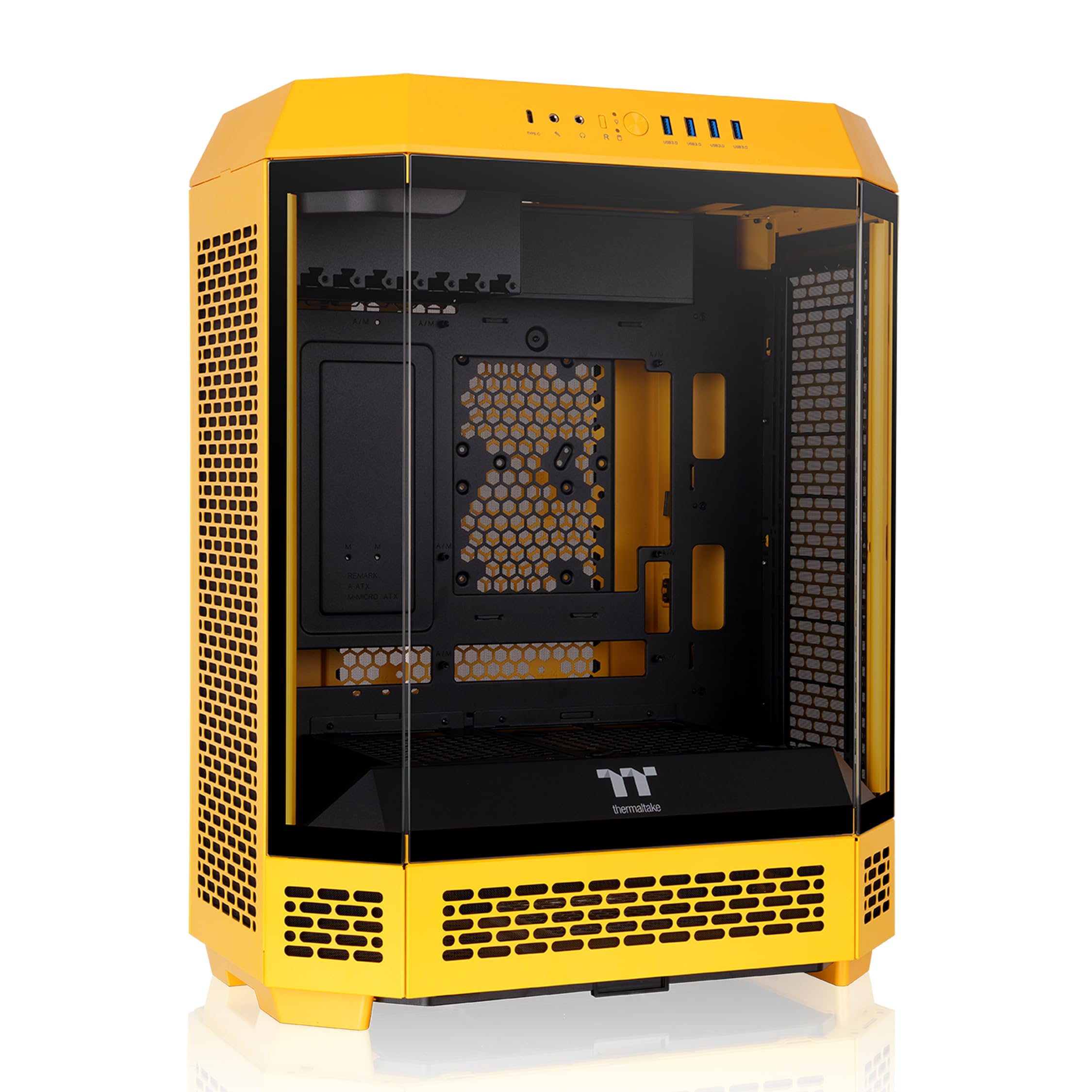 Thermaltake Tower 600 Bumblebee Mid Tower; 2x140mm CT Fans Included; 420mm Radiator Support; 400mm GPU Clearance; Hidden Connector Support; Rotatable PCIe Slots; CA-1Z1-00M4WN-00