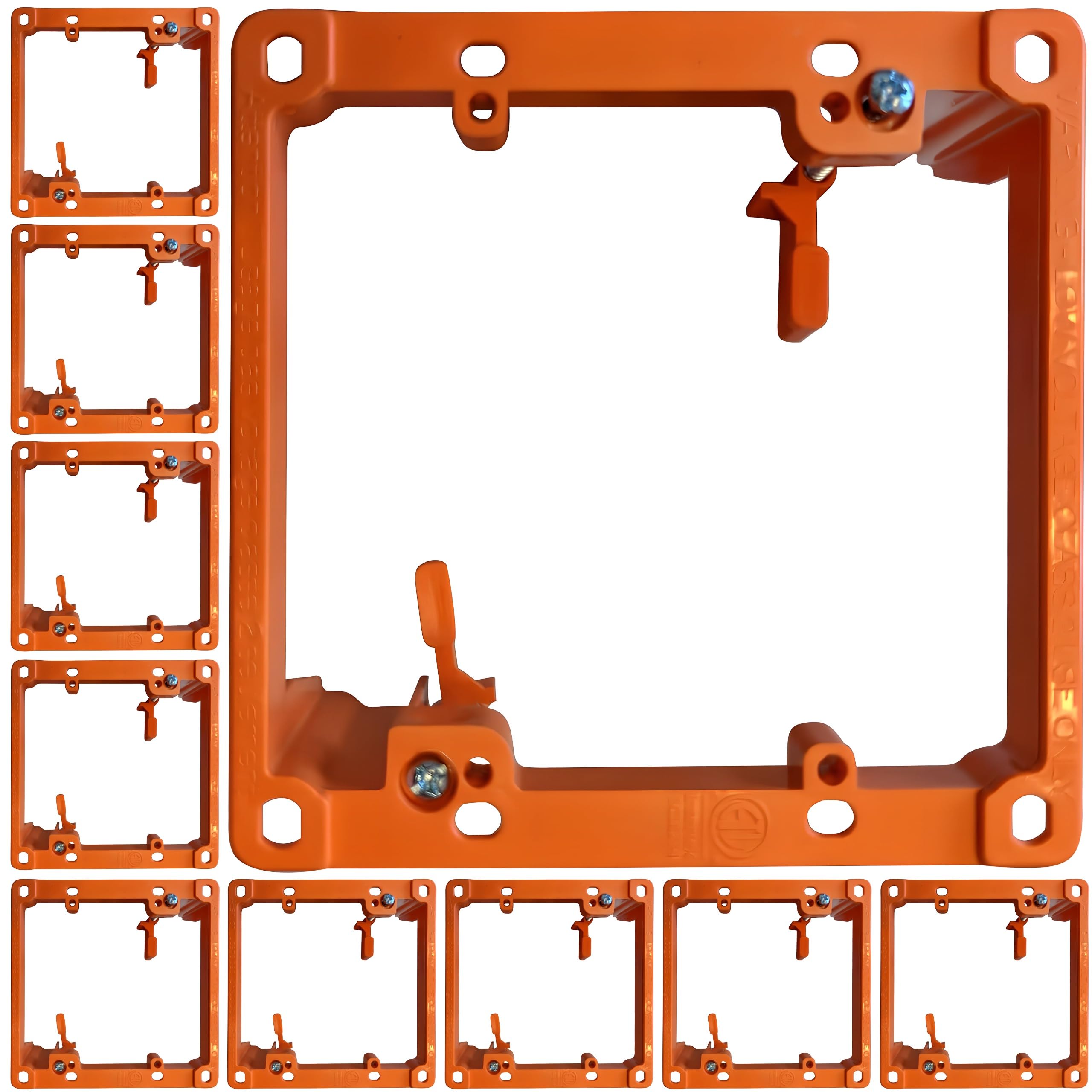 BWP Low Voltage Mounting Bracket 2 Gang, 10 Pack for Dual Gang Wall Plate, Telephone Wires, Network Cables, HDMI, Coaxial, Speaker Cables - Low