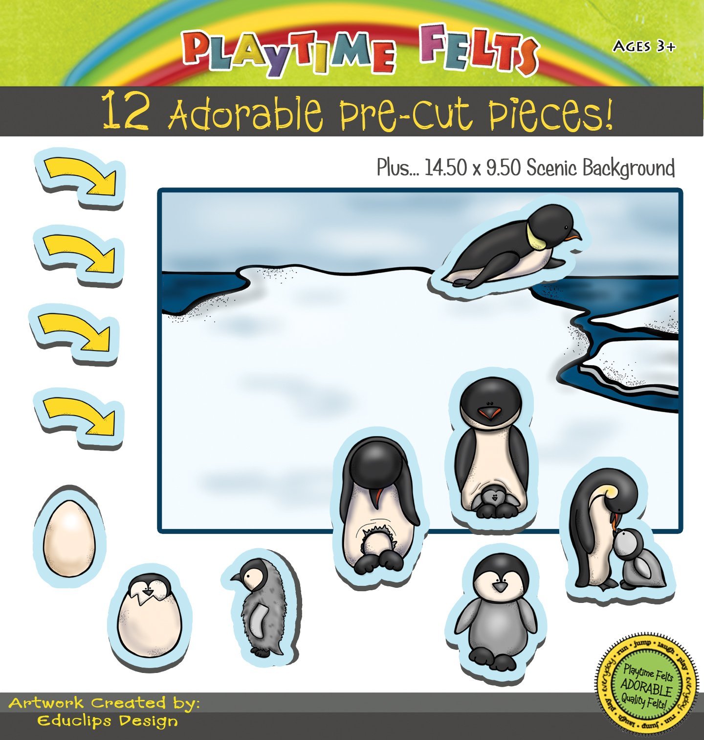 Playtime Felts Penguin Life Cycle Felt Board Story Set - Precut