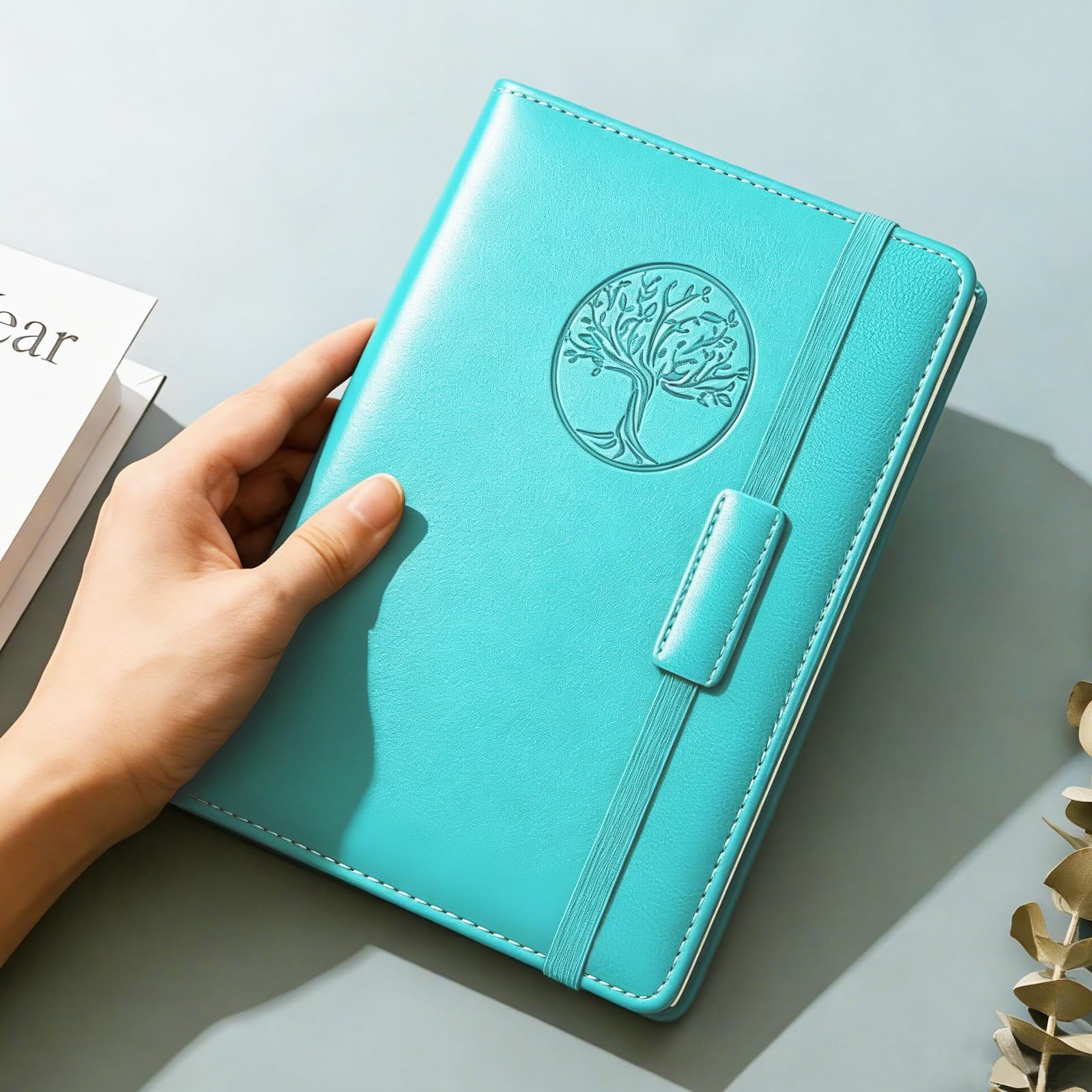 Notebook for Women Men,100 Page A5 Hardcover Soft Leather Retro Conference Notebook, Suitable for Writing, Travel, Business, Work, and School/University Designated Notebooks(cyan)