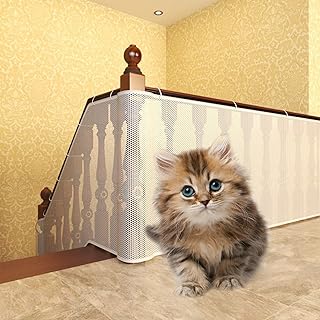 Kids Safety Net Durable Stairs Railing Mesh for Kids Safety Balcony Nets for Kids Proofing Stairs Netting for Kids, Pets, Toys(10ft Lx2.6ft H)