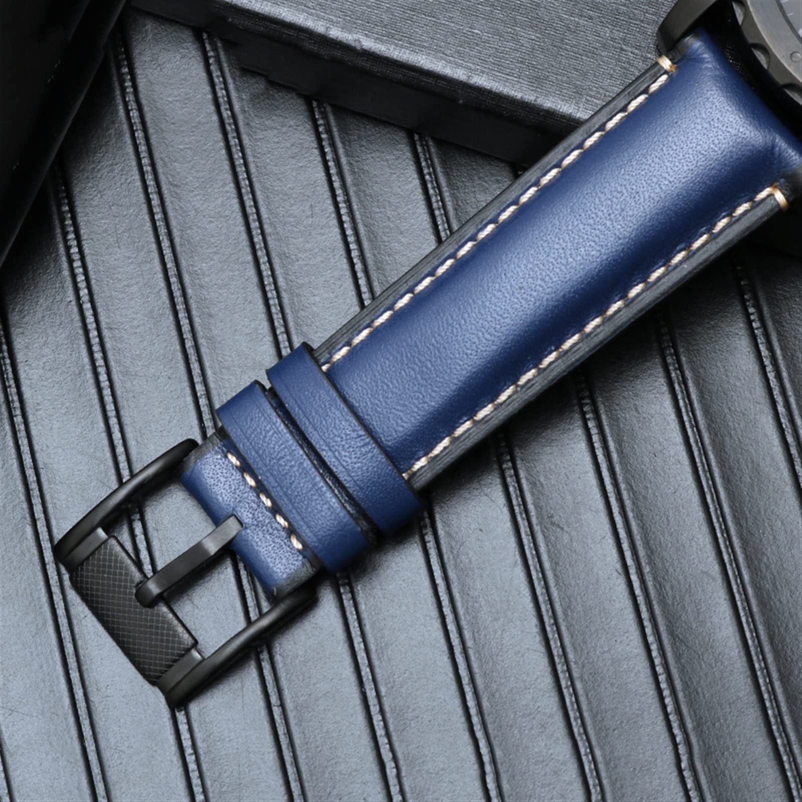 Bracelet de montre en cuir véritable à dégagement rapide pour Fossil FTW1114 4016ME3110 FS5436 24 20 22 mm pour Huawei Pro 2 Gear S2 S3, 22mm, Agate