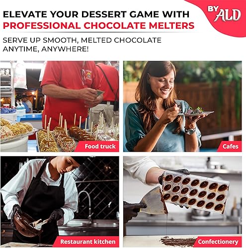Miniatura 9 de ALDKitchen Olla para derretir chocolate  Derretidor de chocolate con control manual para uso doméstico o panadería  4 tanques para 18 libras (17.6