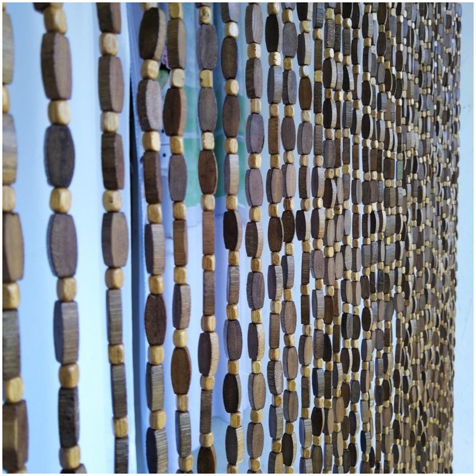Rideau De Perles, Rideau De Porte Anti-Mouches, Rideau De Perles en Bois pour Porte, Rideau De Porte Et Fenêtre Suspendu, Rideau De Perles en Bambou Naturel, Fait À La Main,35strands-70x190cm