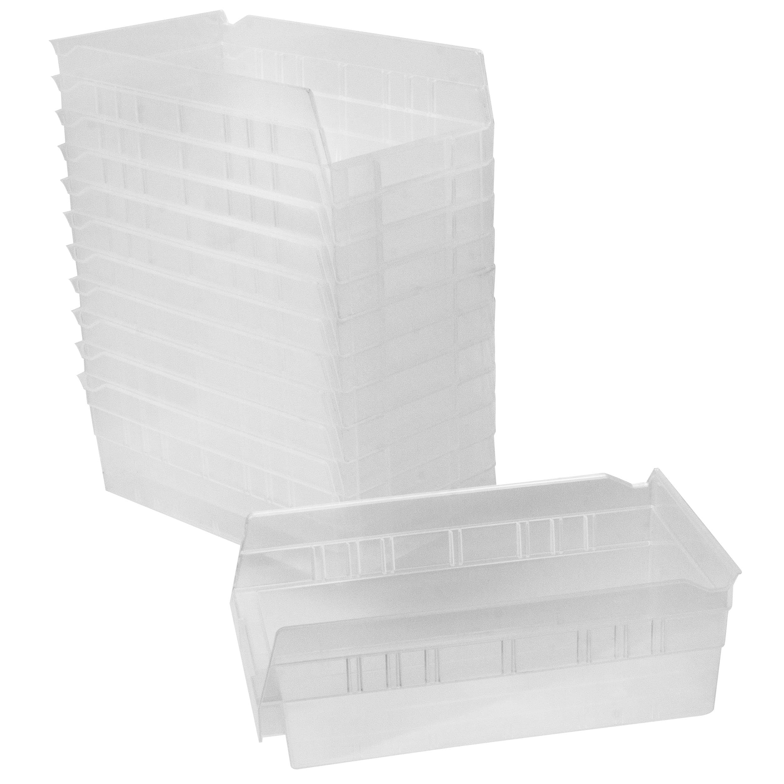 Akro-Mils 30130 Plastic Organizer and Storage Bins for Refrigerator, Kitchen, Cabinet, or Pantry Organization, 12-Inch x 6-Inch x 4-Inch, Clear, 12-Pack