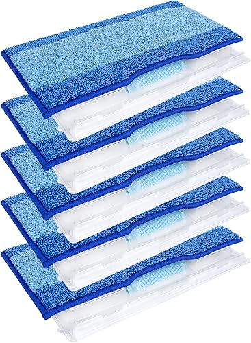 KEEPOW Paquete de 5 almohadillas de fregona compatibles con Shark Vac Mops, almohadillas reutilizables compatibles con almohadillas de trapeador