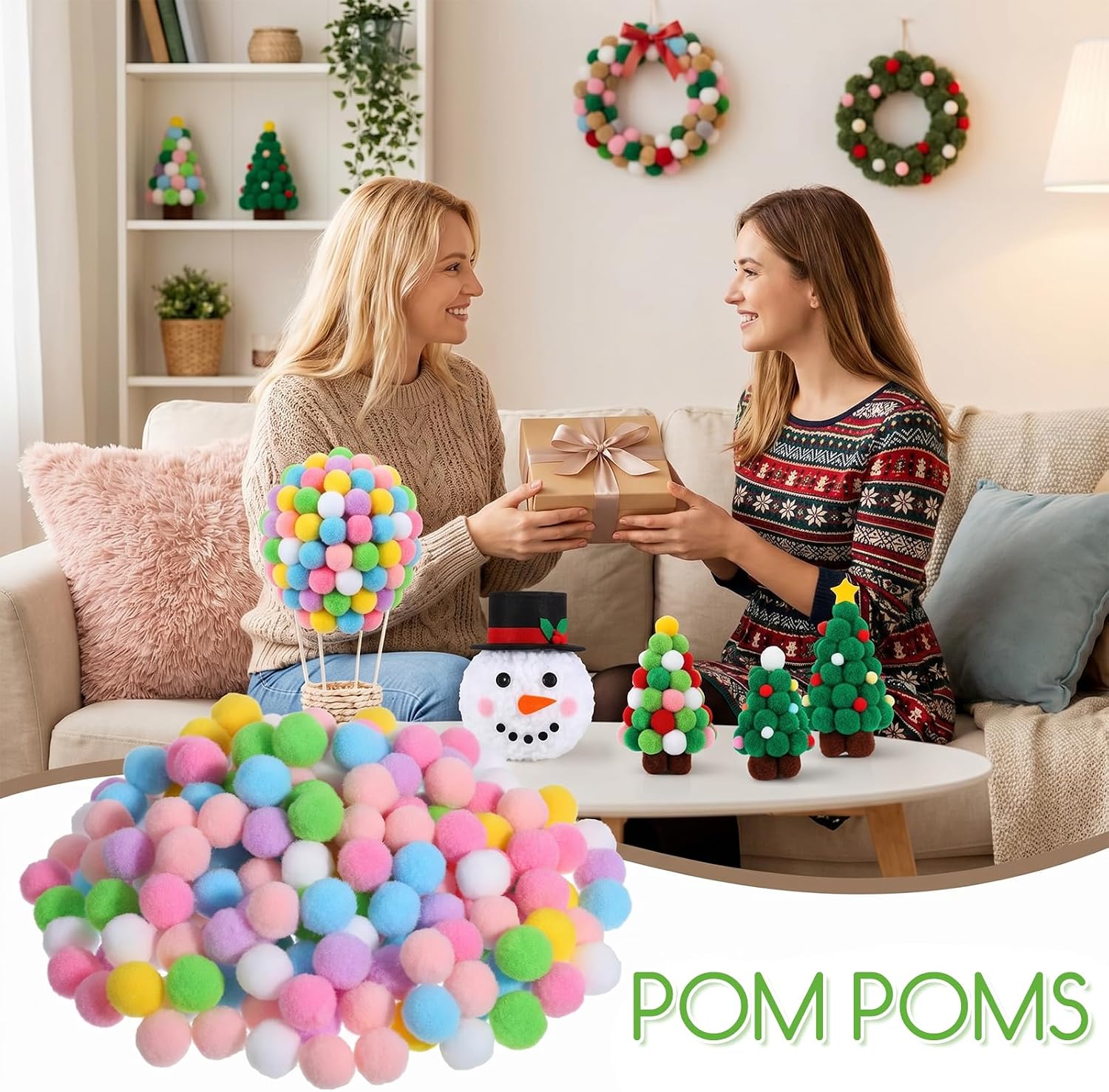 Azefnuhk 200PCS Pastel Pom Poms, 15mm Felt Pompoms for Crafts, Soft Multicolor Fuzzy Balls for DIY Art Supplies, Creative Handicraft Decorations, Party Ornaments