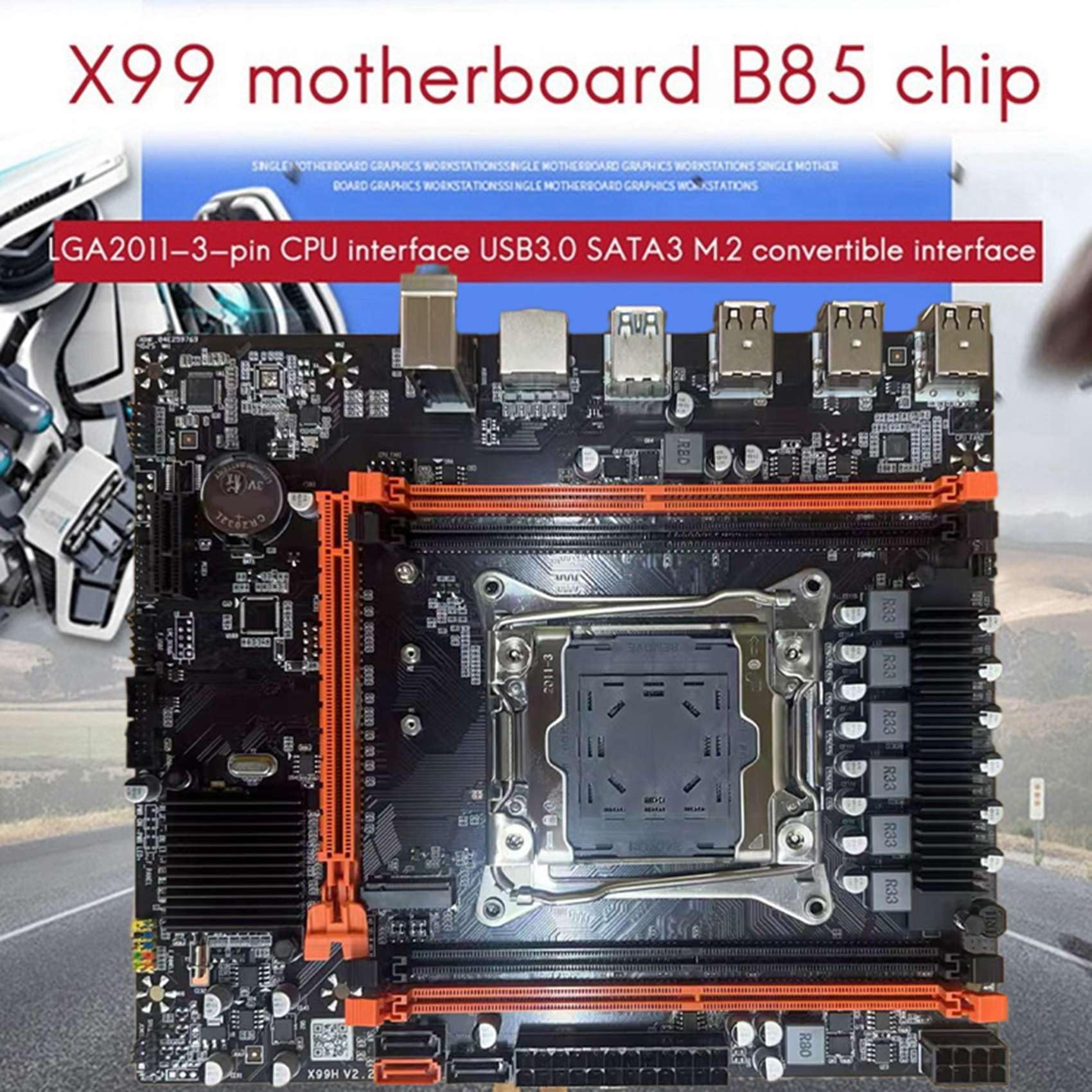 M. 2 PCIE SATA3.0 X99H płyta główna do komputerów stacjonarnych + procesor E5 2678 V3 B85 LGA2011-3 4X DDR4 REG ECC RAM gniazda X99 płyta główna do gier