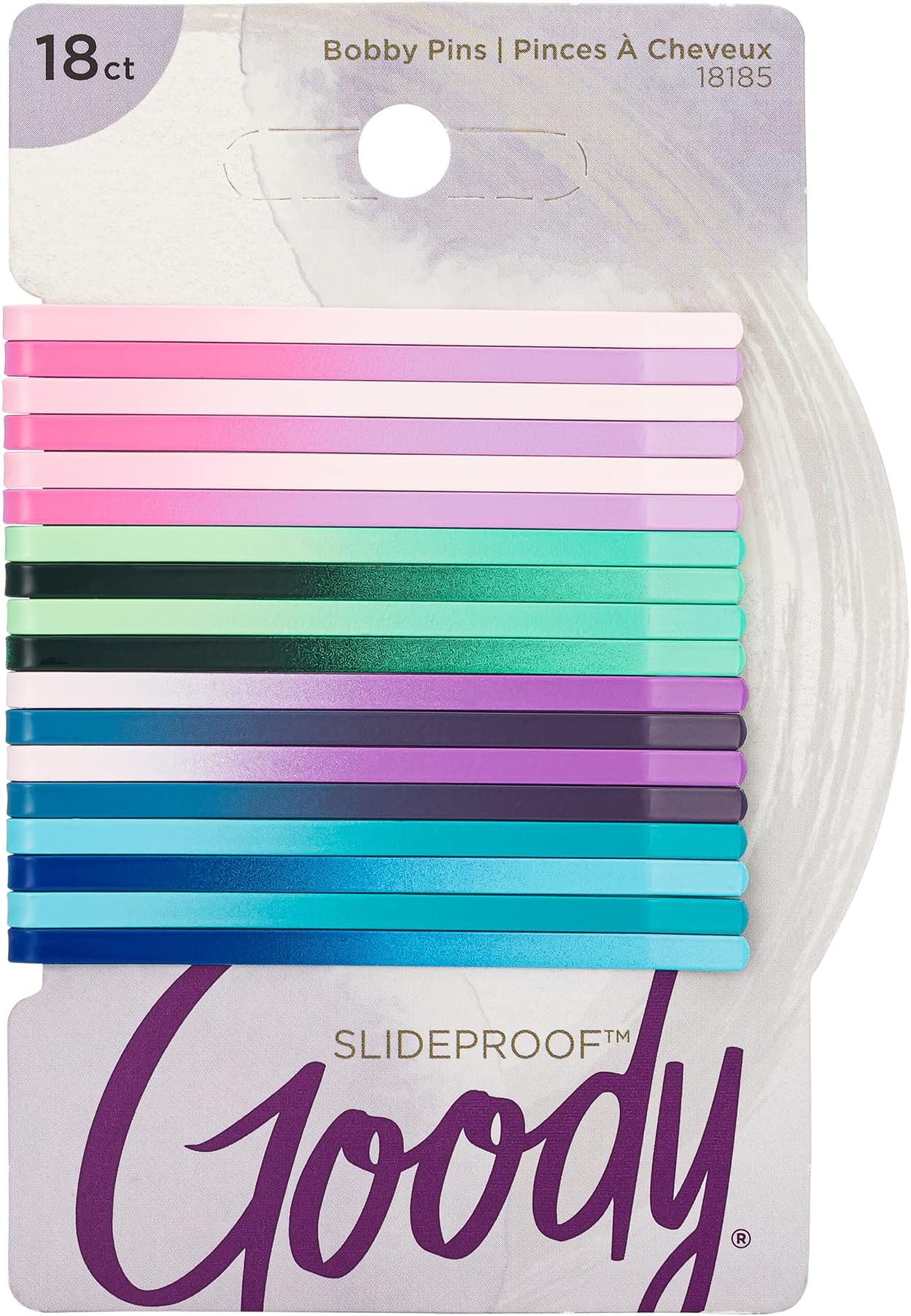 Ouchless Women's Bobby Pins - 18 Count, Watercolor 2 Inch - Secure Hair Styling Accessories for All Types, Painless and Easy to Use