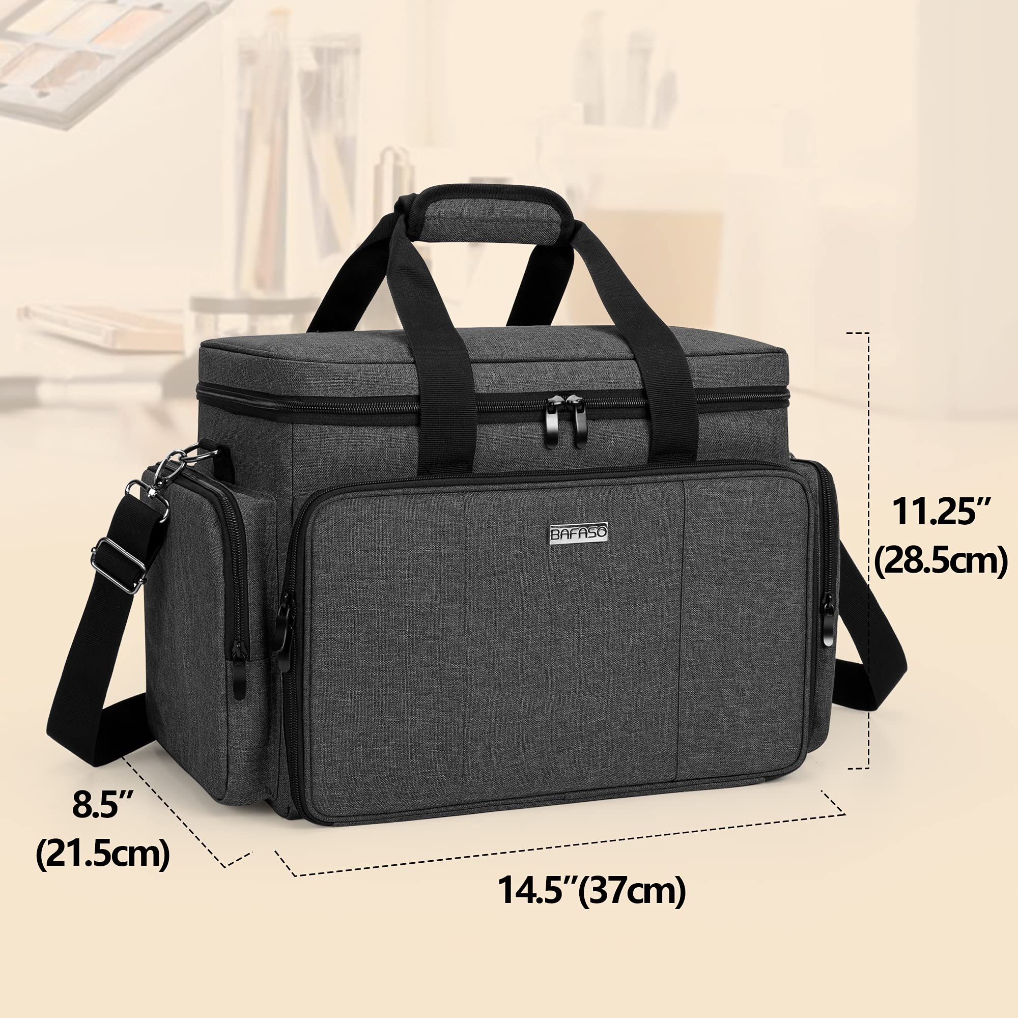 BAFASO Make Up Organizer Tasche, Große Kosmetiktasche Schwarz