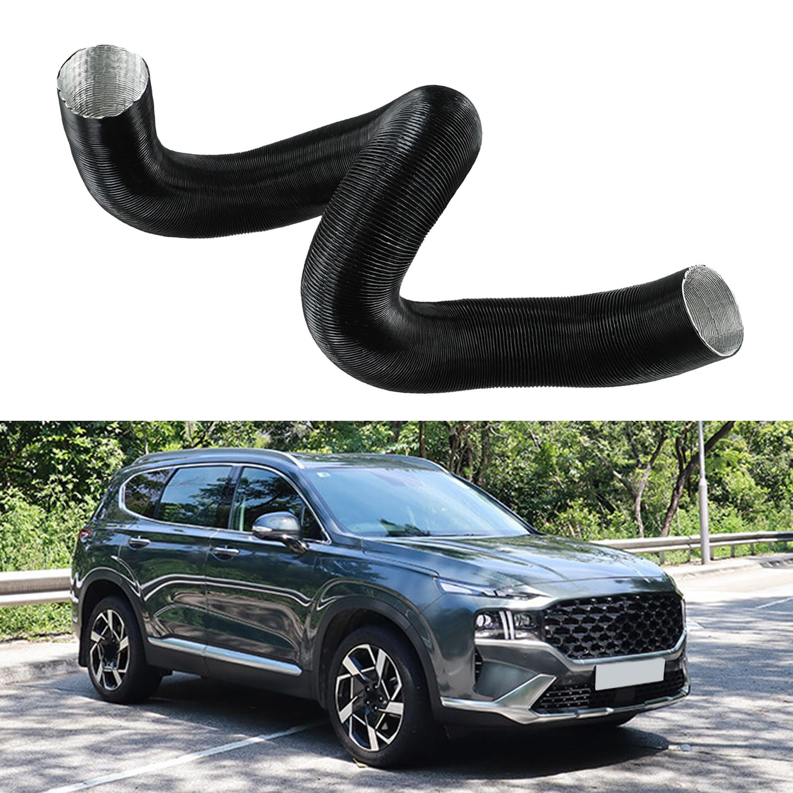 Tubo di aspirazione dell'aria per auto, tubo di aspirazione del filtro dell'aria, tubo di espansione di aspirazione dell'aria e aria calda, accessori ausiliari per condotto di riscaldamento (200 cm)