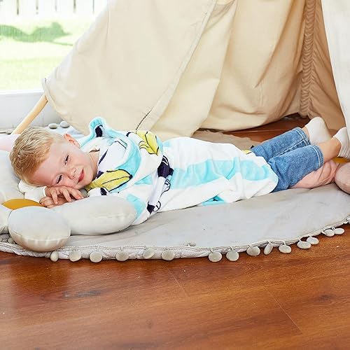 Miniatura 4 de Catalonia Manta de gran tamaño con capucha para niños, sudadera de forro polar con bolsillo frontal grande, 4-12 años para niño y niña