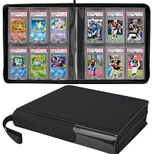Graded Card Binder, 6 Pocket Slab Binder, Holds 60 Graded Slabs, PSA Slab Case, Ringless PSA Cards Binders with Hand Strap and Side Label Pocket, Premium Graded Card Holder for PSA, CGC Slabs
