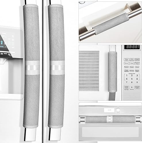MissSilk Fundas para manija de puerta de refrigerador 5 unidades elegantes y ajustadas mantienen tu refrigerador estufa horno microondas