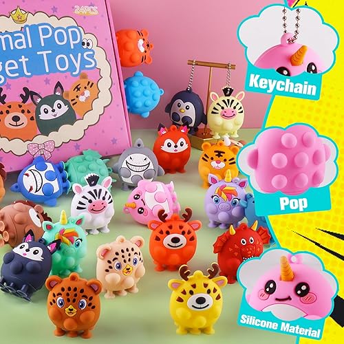 Miniatura 3 de 24 piezas de recuerdos de fiesta para niños, juguetes de silicona con succión, regalos de cumpleaños para niños y niñas, juguetes de caja del