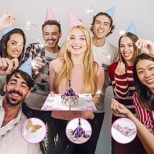 Miniatura 6 de Rotel Tarjeta de quinceañera, tarjeta de cumpleaños número 15 para regalos de quinceañera, tarjetas para quinceañeras de 15 años, número 15 centro