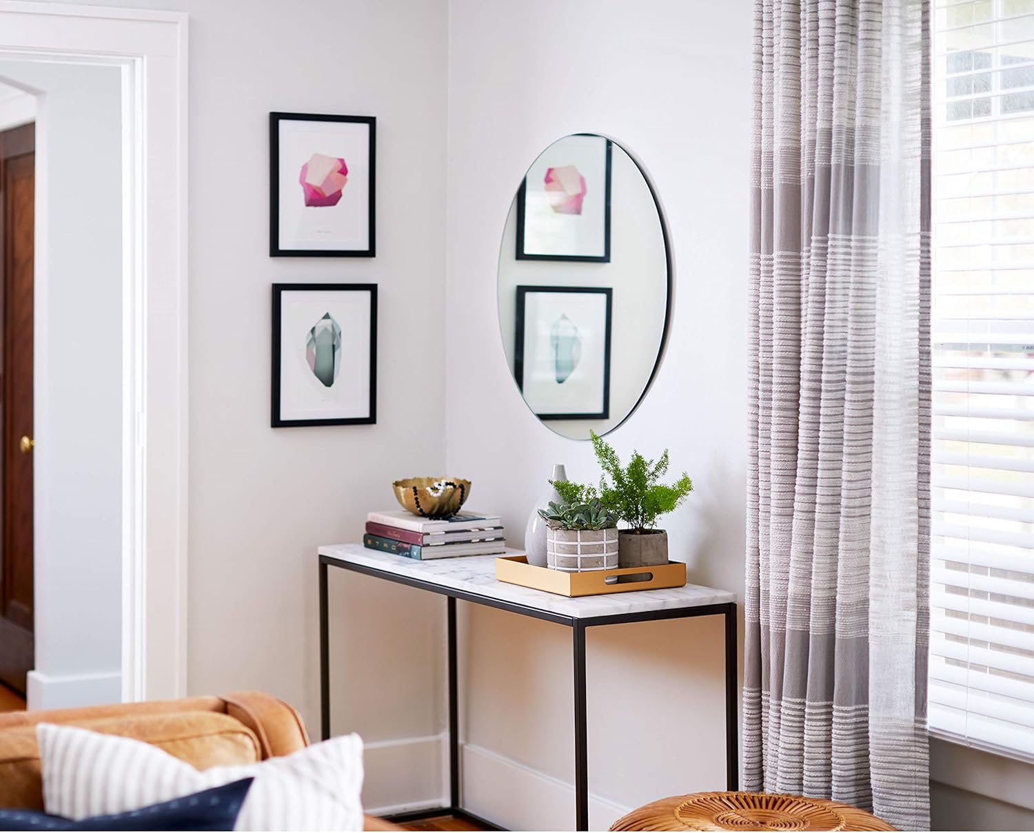 Better Bevel 30" x 30" Frameless Round Mirror | Polished Edge