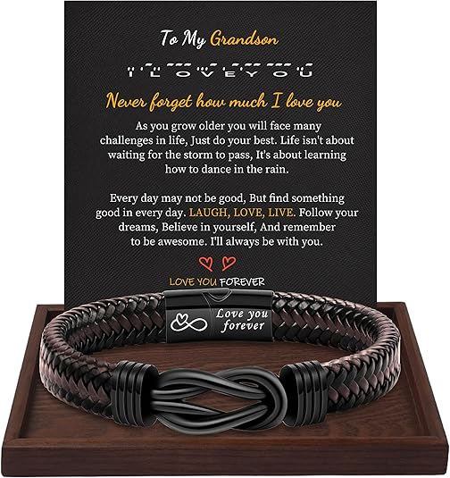 Inspirational Gifts for Men Morse Code Bracelets Mens Bracelets Graduation Gifts for Him Fathers Day Adjustable Leather Bracelet Motivational Birthday Annivesary Jewelry Stocking Stuffers for Men