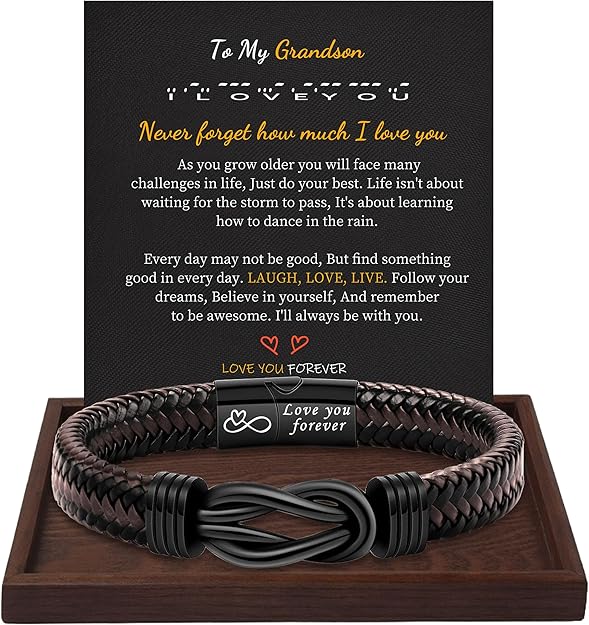 Inspirational Gifts for Men Morse Code Bracelets Mens Bracelets Graduation Gifts for Him Fathers Day Adjustable Leather Bracelet Motivational Birthday Annivesary Jewelry Stocking Stuffers for Men