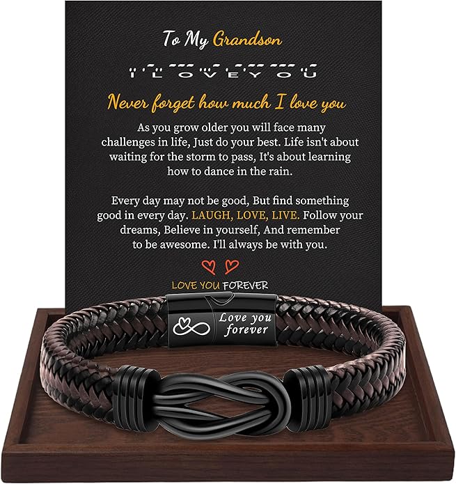 Inspirational Gifts for Men Morse Code Bracelets Mens Bracelets Graduation Gifts for Him Fathers Day Adjustable Leather Bracelet Motivational Birthday Annivesary Jewelry Stocking Stuffers for Men
