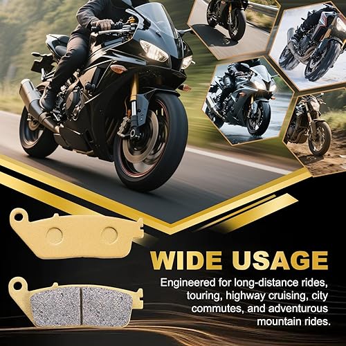 Miniatura 4 de S SYUU High-Performance Reliable Motorcycle Front Rear Brake Pads Set Kit Compatible with Ducati 848 EVO 2010-2013 1100 EVO 2010-2012 - Low Noise,
