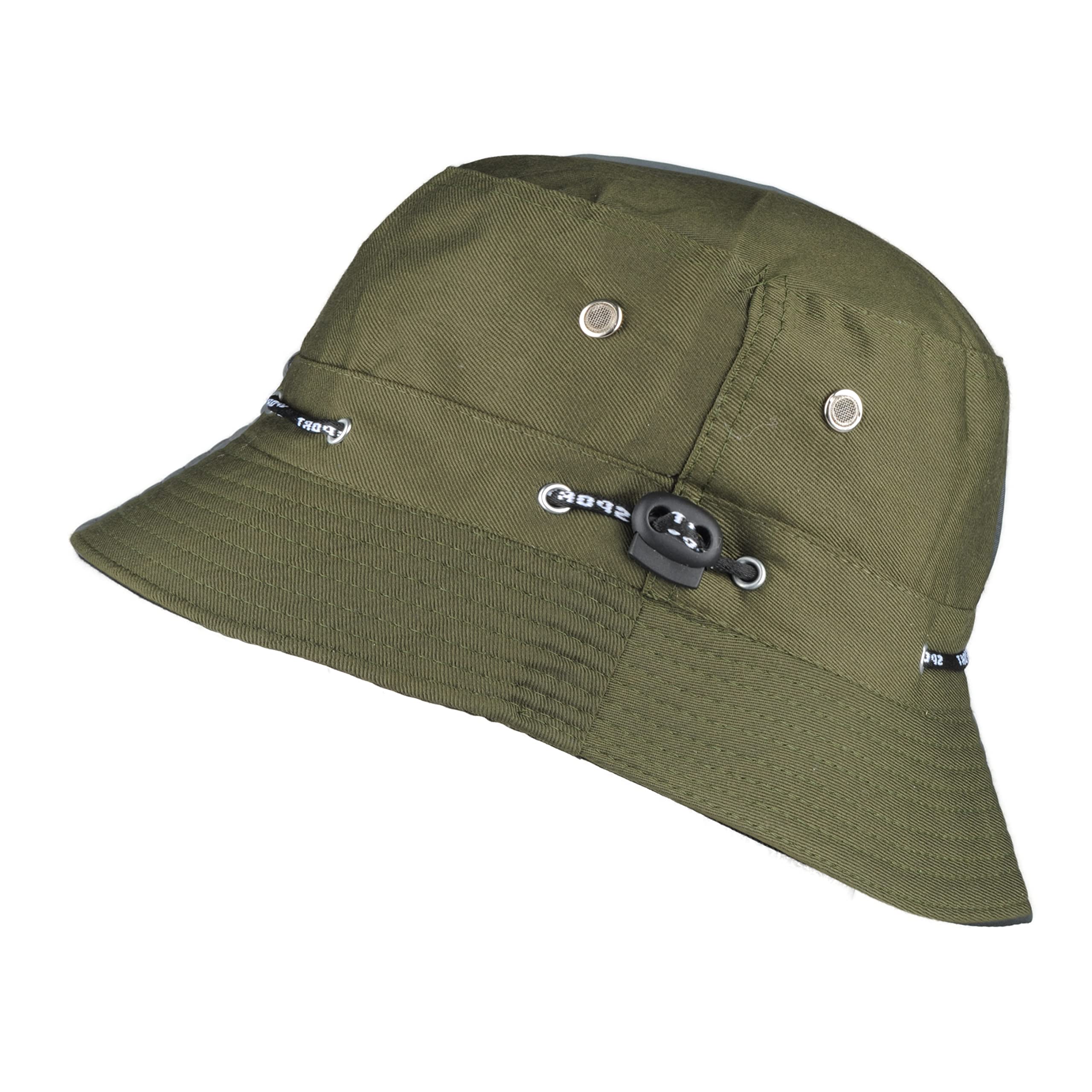 Toutacoo, Sunhat, Summerhat, Adjustable All Seasons Bucket Hat - Unisex (Khaki)