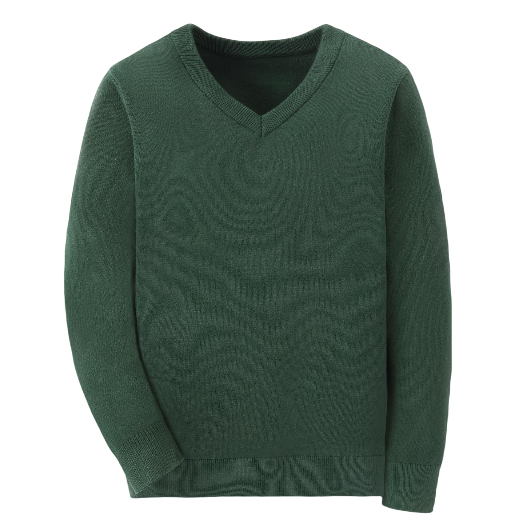 BASADINA Boys School Uniform Sweater Kids Long Sleeve V Neck Pullover Fall Winter Clothes 9-16 Years
