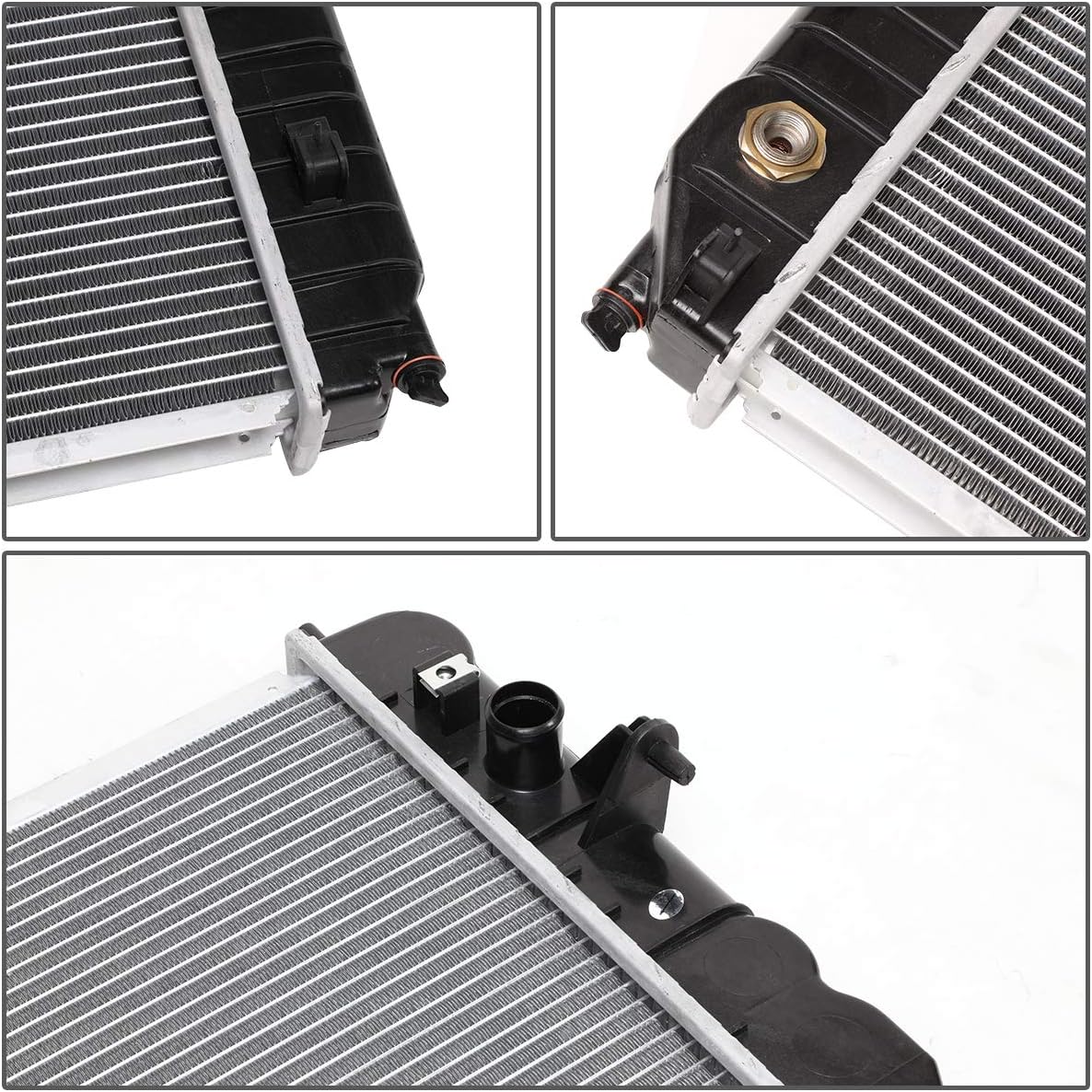 DNA Motoring OEM-RA-2491 2491 Aluminum Radiator Compatible with 01-05 Deville 4.6 AT,30-1/2" W X 15-5/16" H X 1" D,1-5/16" Inlet / 1-9/16" Outlet