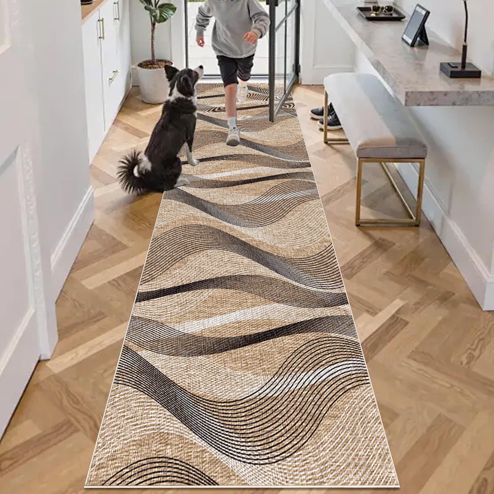 Carpet Runners for Hallways Non Slip Hallway Runner 70 x 200 cm Absorbent Carpet Floor Mat Washable Kitchen Runner Rug Long Hallway Hall Runner Narrow Rugs Area Rugs Runner Rug for Hallway Entryway