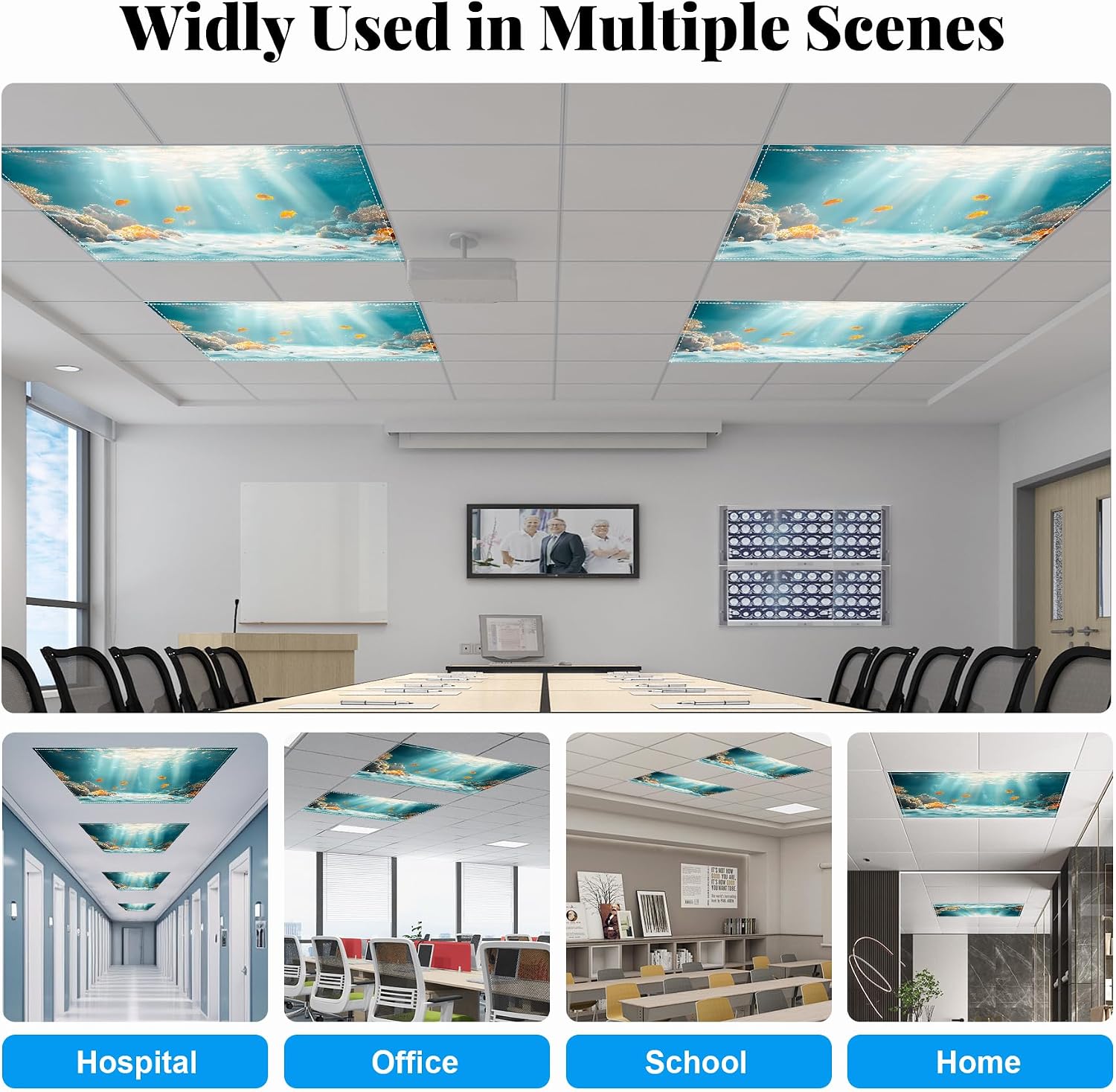 2 Pack Fluorescent Light Covers- 4" X 2" Magnetic Ceiling Light Cover Room Supplies- Ceiling Light Diffuser for Classroom, Office, Home & School