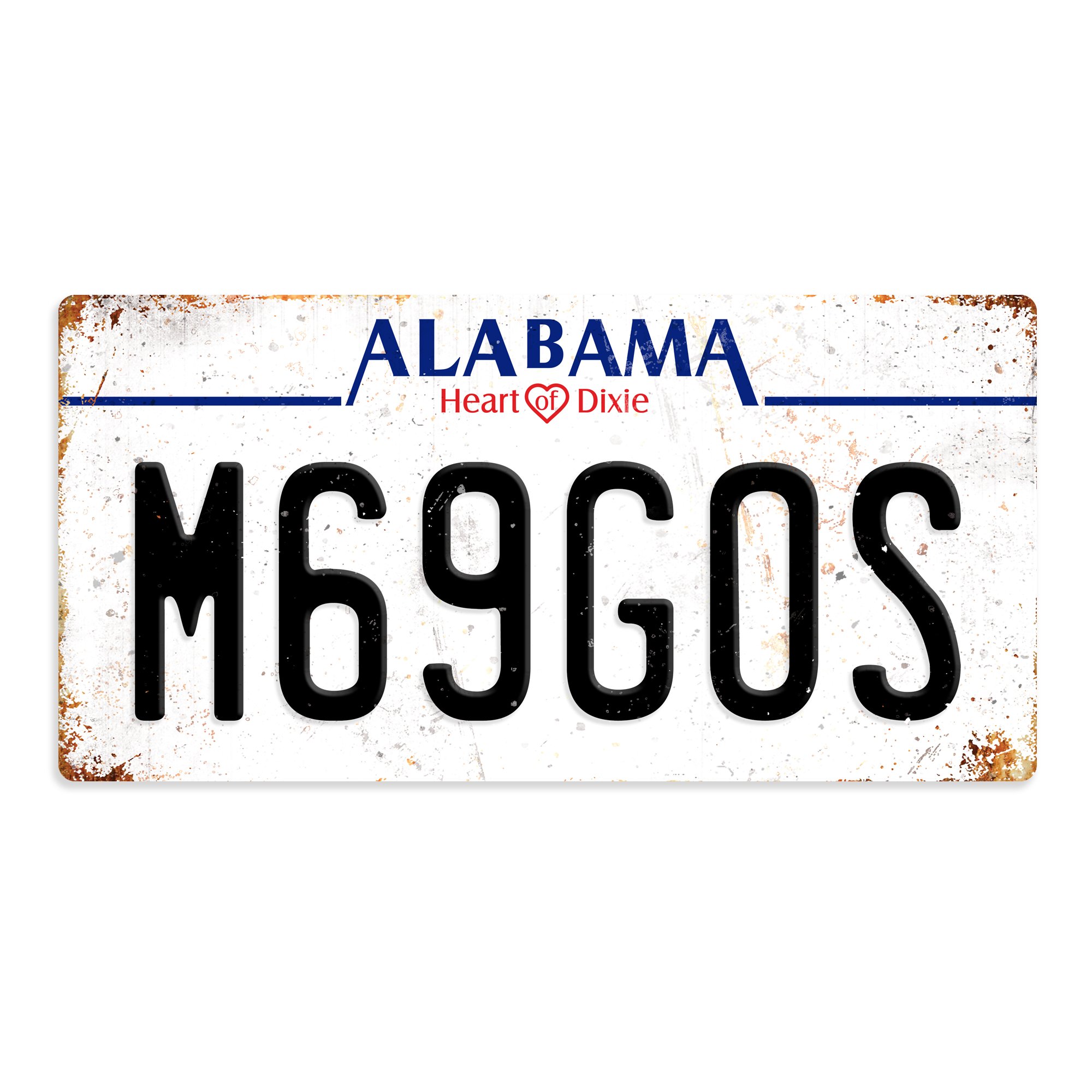 WTF | American Number Plates - Alabama | Sticky-Pads - Metal Wall Sign Plaque Art Inspirational