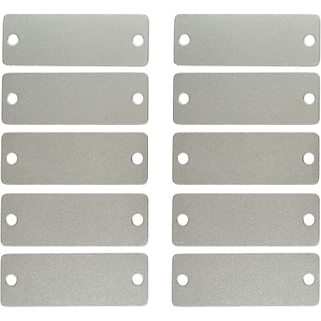 StayMax 25 Pack Stainless Steel Rectangle Trapping Tags for DIY